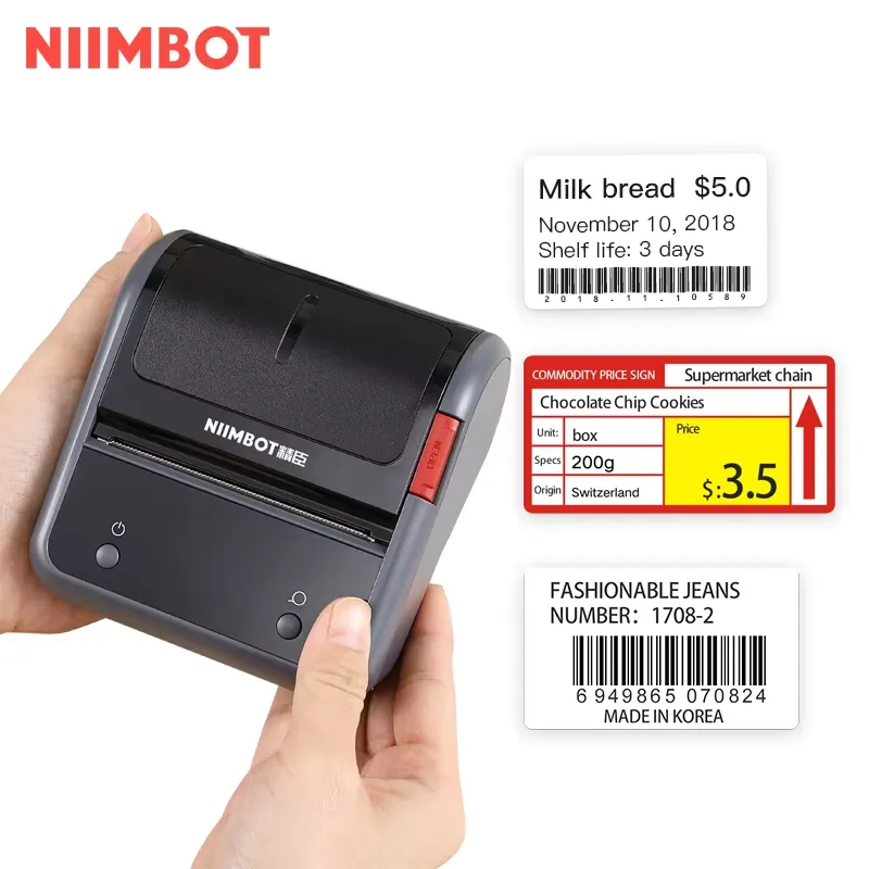 Commercial Printing Logo - Niimbot B3S オフィス用防水ポータブルサーマルレシートラベルプリンター（バーコード、ロゴ、Excelバッチ印刷対応）