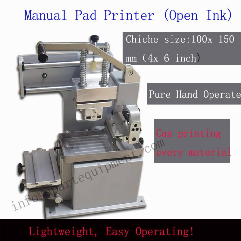 Commercial Printing Logo - あらゆる素材に対応する手動式汎用プリンター。オープンインクウェル式手動パッド印刷機。工場向け。