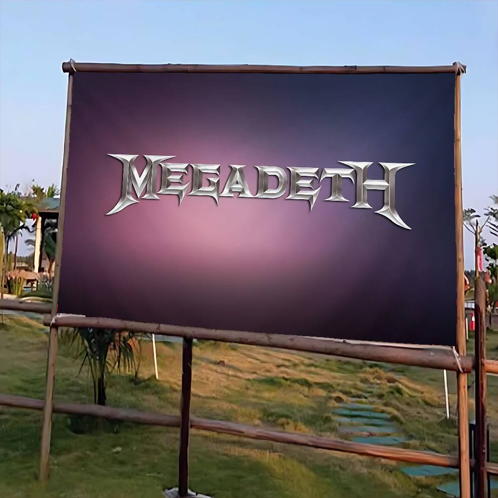 Commercial Banner Printing - ロックメタルバンド「M-Megadeth」のロゴを用いた、高品質な印刷による商業広告用旗、パーティー用バナー。