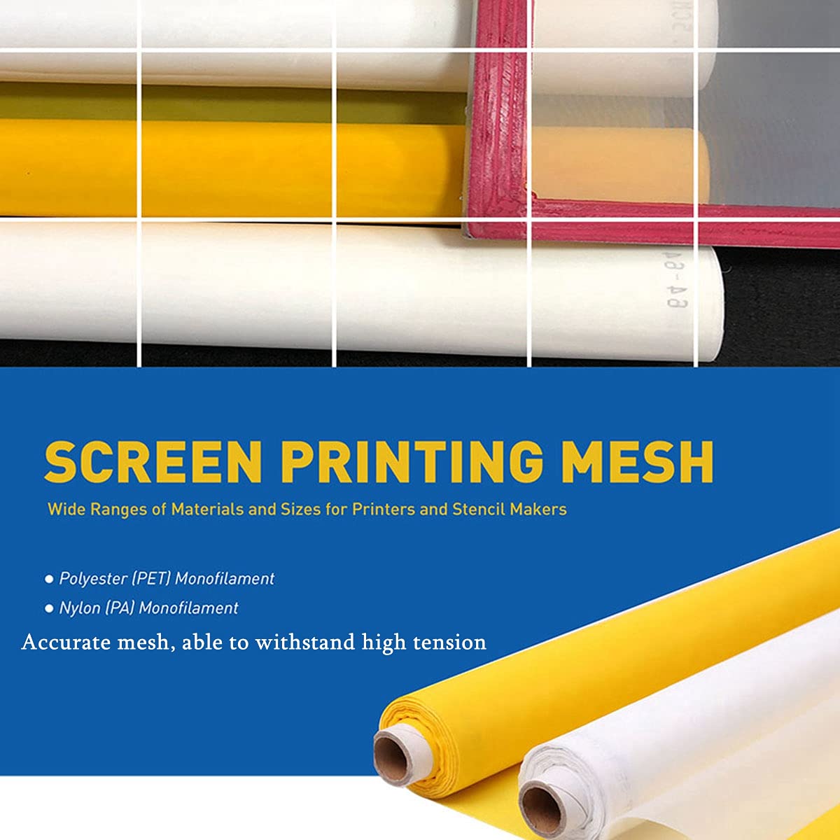 スクリーン印刷用メッシュ 白色シルクスクリーン印刷用メッシュ - Commercial Printing Supplies Usa のレビューと価格